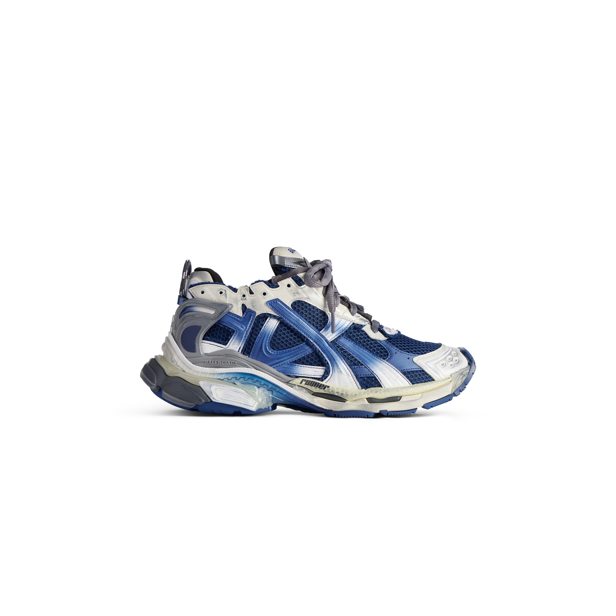 Ba*len*cia*ga men''s runner gradient sneaker in beige navy grey 772774wrung2410